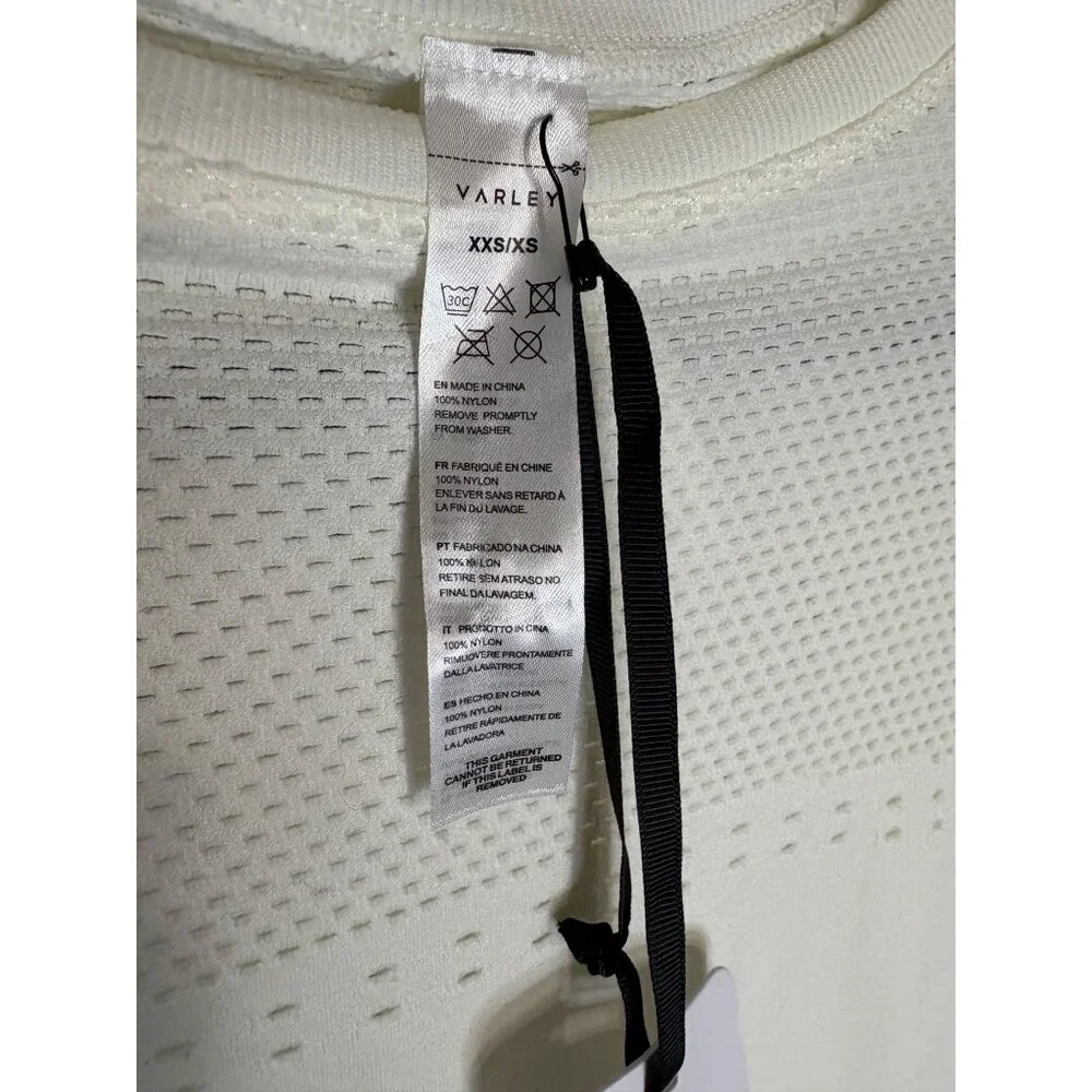 NWT Varley Long Sleeve Top Shirt Merrick Long Sleeve Top Snow White-sz XXS/XS